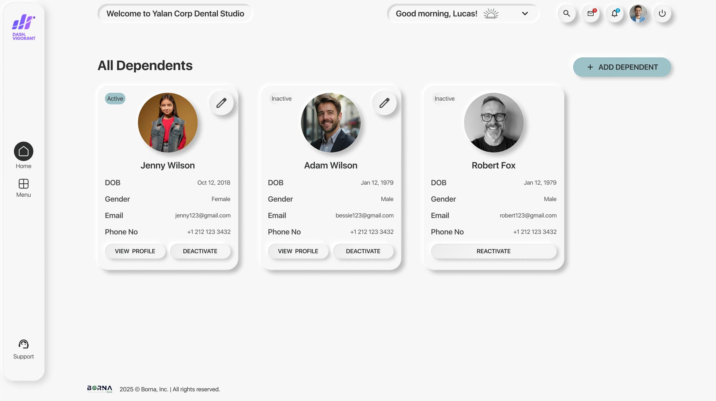 Dependents: managing appointments and profiles for family members