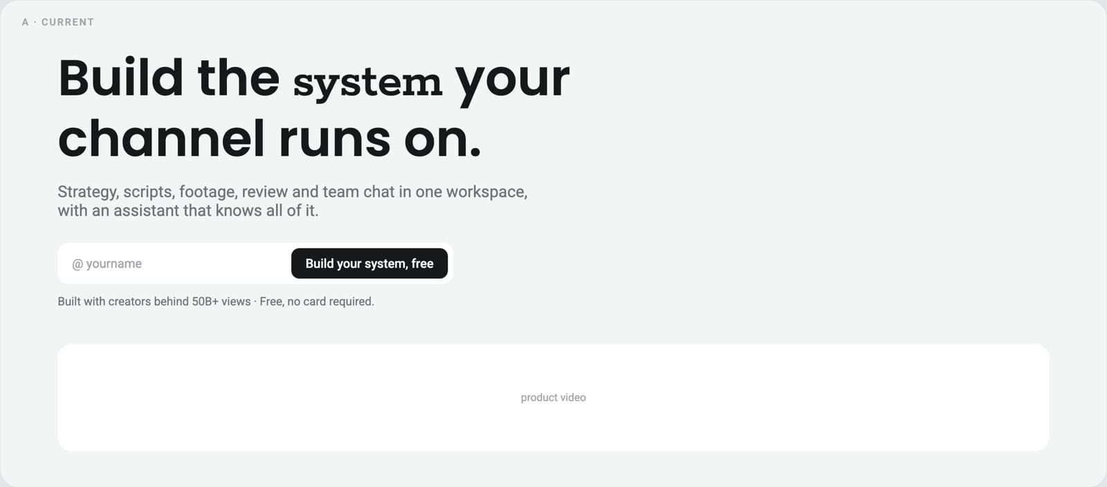 Hero option A: heavy Poppins headline with a serif accent